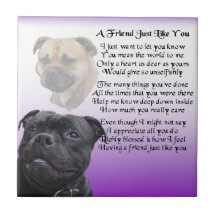 Staffordshire Bull Terrier Friend Poem Tile