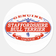 STAFFORDSHIRE BULL TERRIER_ ROUND STICKER