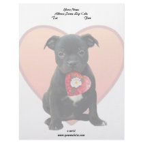 Stafforshire bull terrier puppy custom letterhead