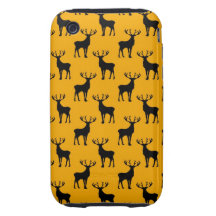 Stag Deer Pattern on Bright Yellow Tough iPhone 3 Case
