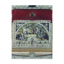 Stage and decorative curtain of the Dresden Postcards