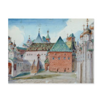 Stage design for Modest Mussorgsky's opera Post Card