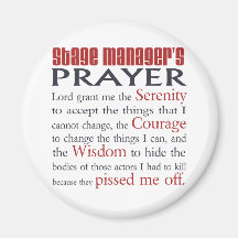 Stage Manager's Prayer Fridge Magnets