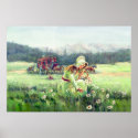 STAGECOACH & FLOWERS by SHARON SHARPE posters
