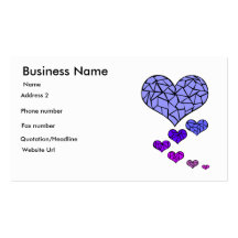 Stain Glass hearts business card