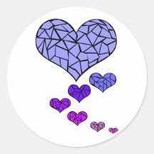 Stain Glass hearts stickers