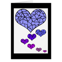 Stain Glass hearts template card