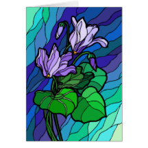 Stain Glass Purple Flower Card