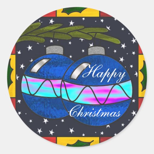 Stained glass baubles stickers