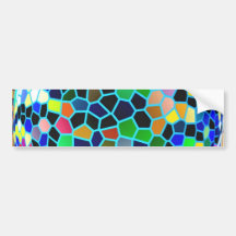 Stained Glass Blue : Artistic Signature Graphics Bumper Stickers