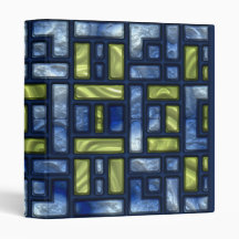 STAINED GLASS BLUE & GREEN 1" Ring Binder