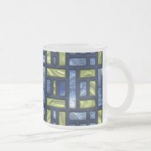 STAINED GLASS BLUE & GREEN MUG