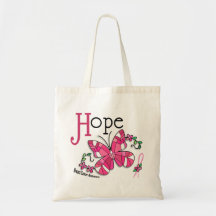 Stained Glass Butterfly 1 Breast Cancer Bags