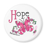 Stained Glass Butterfly 1 Breast Cancer magnets