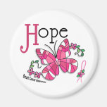 Stained Glass Butterfly 1 Breast Cancer Refrigerator Magnets