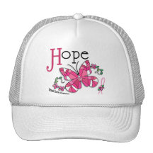 Stained Glass Butterfly 1 Breast Cancer Mesh Hats