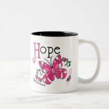 Stained Glass Butterfly 1 Breast Cancer Mugs