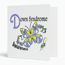 Stained Glass Butterfly 2 Down Syndrome Vinyl Binders