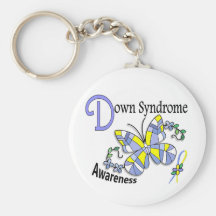 Stained Glass Butterfly 2 Down Syndrome Key Chain