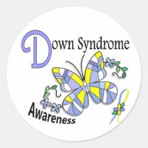 Stained Glass Butterfly 2 Down Syndrome Sticker