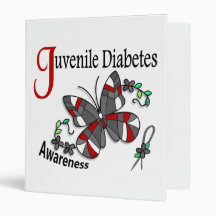Stained Glass Butterfly 2 Juvenile Diabetes 3 Ring Binders