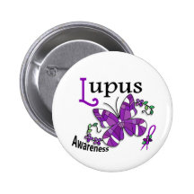 Stained Glass Butterfly 2 Lupus Button