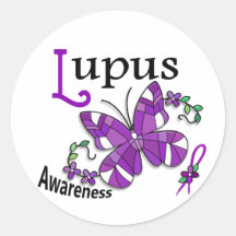 Stained Glass Butterfly 2 Lupus Sticker