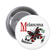 Stained Glass Butterfly 2 Melanoma Button