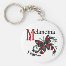 Stained Glass Butterfly 2 Melanoma Key Chains