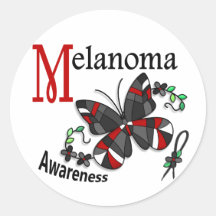 Stained Glass Butterfly 2 Melanoma Sticker