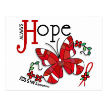 Stained Glass Butterfly AIDS Postcard