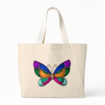 Stained Glass Butterfly Canvas Bags