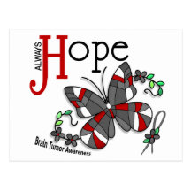 Stained Glass Butterfly Brain Tumour Post Card