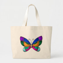 Stained Glass Butterfly Canvas Bags
