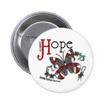 Stained Glass Butterfly Juvenile Diabetes Button