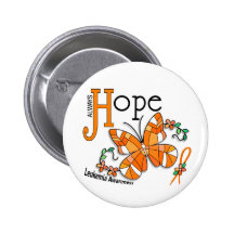 Stained Glass Butterfly Leukaemia Button