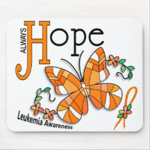 Stained Glass Butterfly Leukaemia Mouse Pads