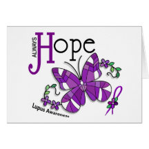 Stained Glass Butterfly Lupus Greeting Cards