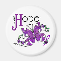 Stained Glass Butterfly Lupus Magnet