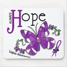 Stained Glass Butterfly Lupus Mousepads