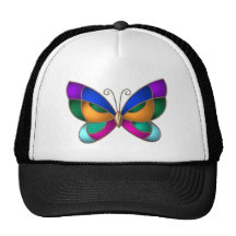 Stained Glass Butterfly Mesh Hats