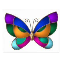 Stained Glass Butterfly Post Cards