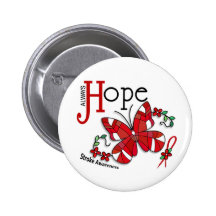 Stained Glass Butterfly Stroke Pinback Button