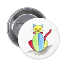 Stained Glass Cat Pins
