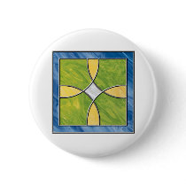 Stained Glass Cross Pinback Buttons