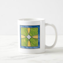 Stained Glass Cross Coffee Mugs