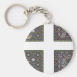 Stained Glass Cross Keychain