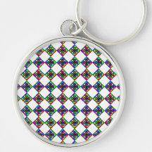 Stained Glass Effect Floral Pattern. Keychains