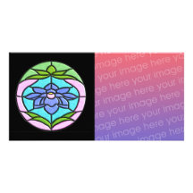 STAINED GLASS FLOWER by SHARON SHARPE Photo Card