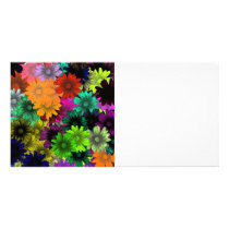 Stained glass flowers customized photo card